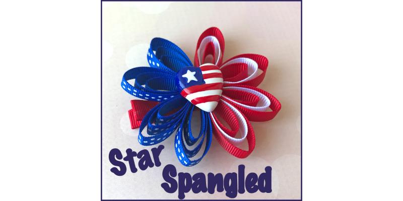 How to make a flag ribbon hair clip for 4th of july