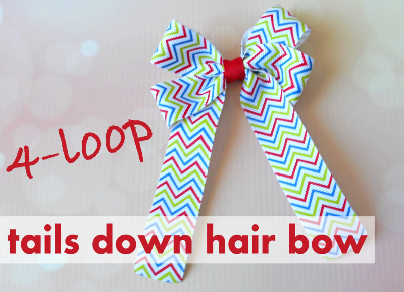 How to Make 4 Loop Tails Down Hair Bow