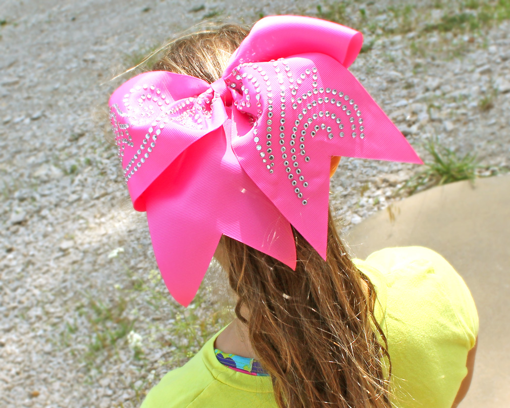 sport your rhinestone hotfix cheer bow