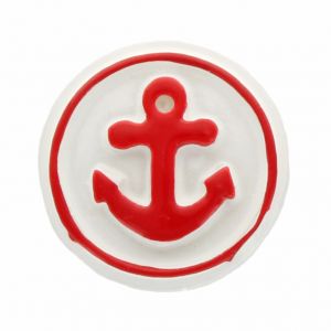 Red White Navy Nautical Anchor Bottle Cap Hair Bow 4 1/2"